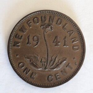 Vintage 1941 Newfoundland One-Cent Bronze coin